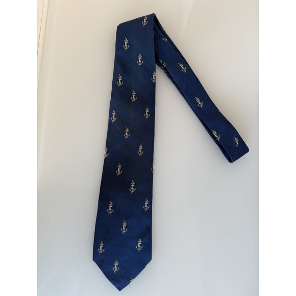 Façonnable Other - FACONNABLE 100% Silk Tie Hand Made ITALY Designer Blue Nautical Logo Rare!